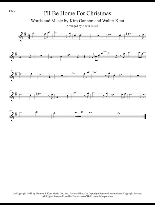 I'll Be Home For Christmas (Arr. Kevin Busse) - Rascal Flatts (Oboe Solo)