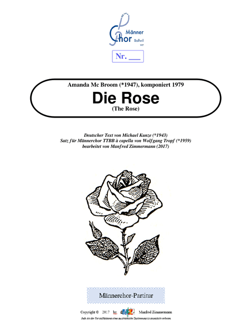 Die Rose sheet music arranged by Manfred.Zimmermann