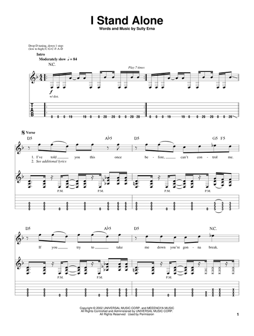 I Stand Alone - Godsmack (Guitar Tab Play-Along)