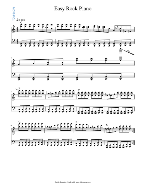 0. Rock Piano Easy