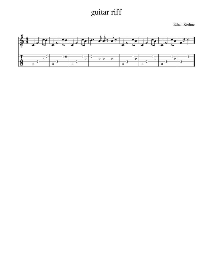 guitar_riff Sheet music for Guitar (Solo) | Musescore.com