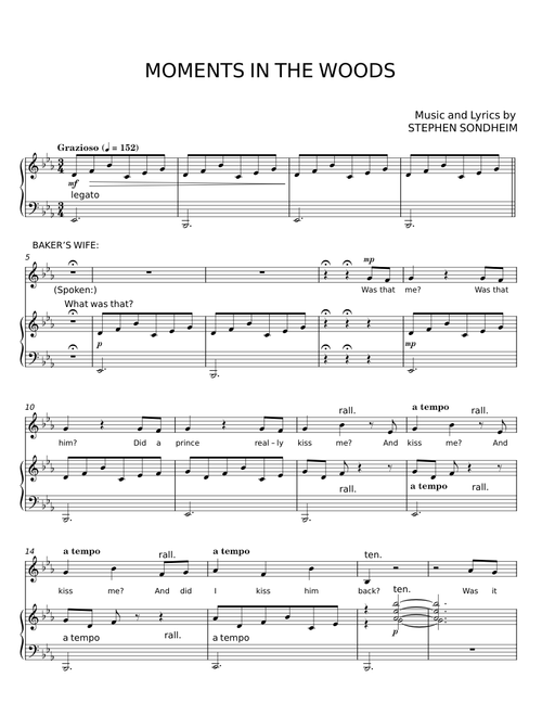 Moments In The Woods (from Into The Woods) - Stephen Sondheim