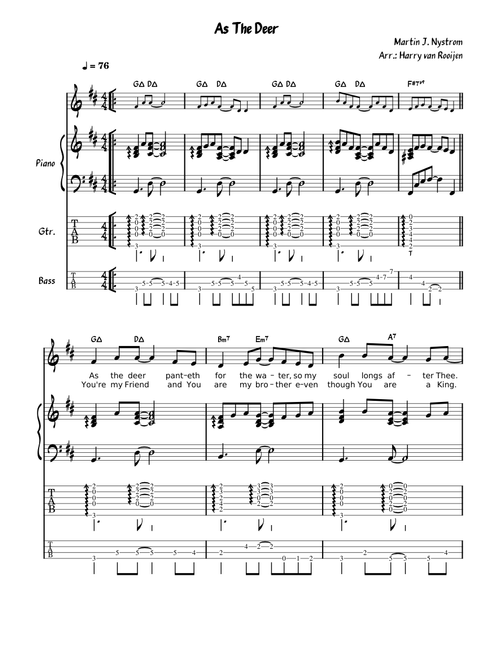 As the deer – Martin J Nystrom (Arranged for Band) / Opwekking 281 - Als een hert
