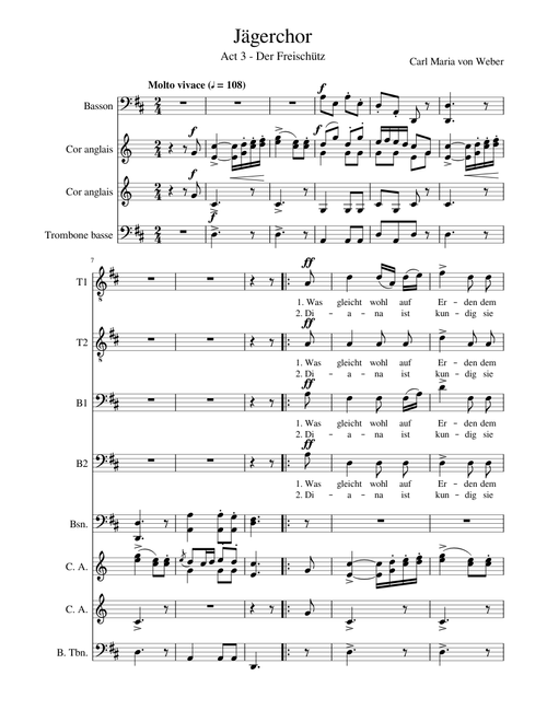 Weber, Der Freischütz: Jägerchor