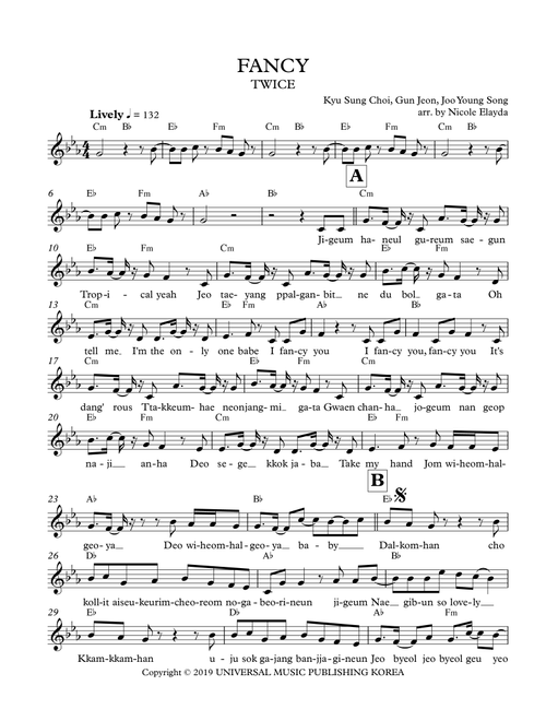 Fancy (Arr. Nicole Elayda) - Twice (Choral, Unison)
