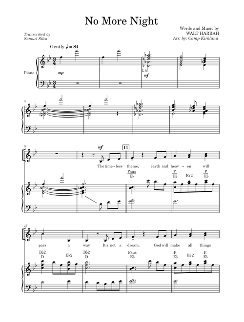 No More Night (arr.Camp Kirkland)