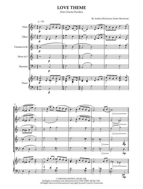 Love Theme (tema D'amore) (Arr. Karen Gueiros) - Andrea Morricone, Ennio Morricone (Small Ensemble)