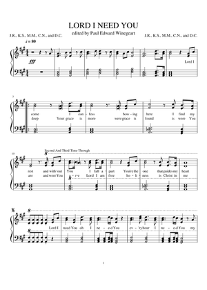Lord i need you – Matt Maher Sheet Music with Chords for Piano (Solo ...