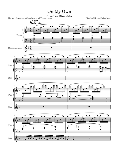 On my own – Les Misérables On My Own
