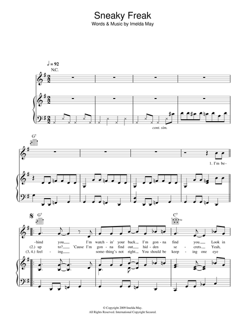 Sneaky Freak - Imelda May (Piano-Vocal-Guitar (Piano Accompaniment))