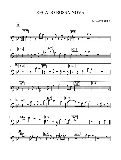 Recado bossa nova – Djalma Ferreira RECADO BOSSA NOVA
