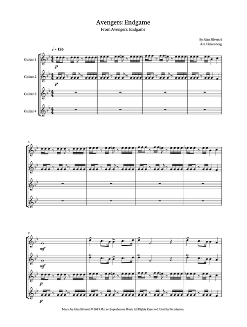 Avengers: Endgame (Arr. Heisenberg) - Alan Silvestri (Guitar Ensemble)