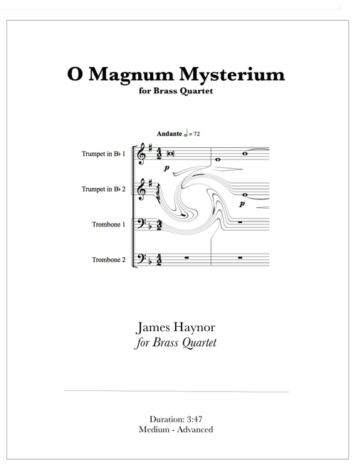 O Magnum Mysterium for Brass Quartet (Arr. James Haynor) - Thomas Victoria (Brass Ensemble)