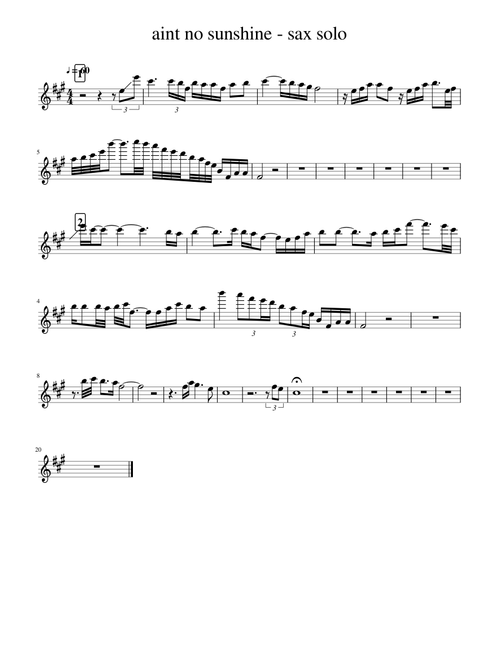 aint no sunshine - sax solo