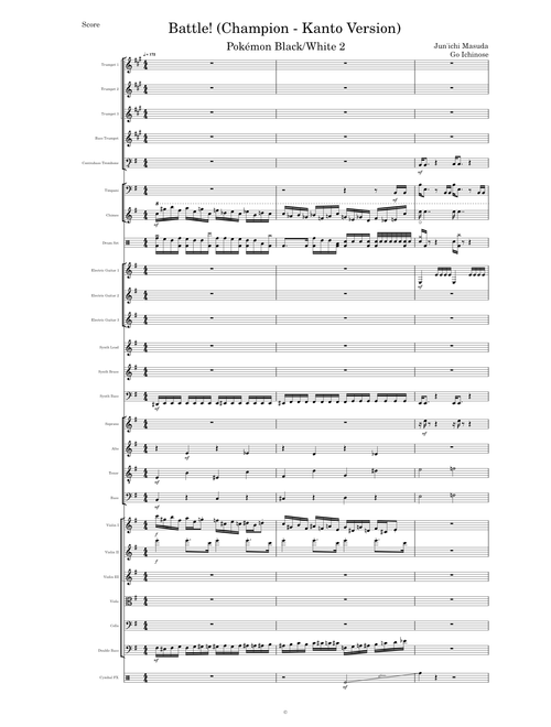 Battle! (Champion - Kanto Version) (Pokémon Black/White 2) - Transcribed Score