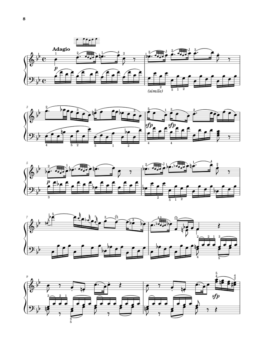 ピアノ Sonata No. 12, 2nd Movement K. 332 Sheet Music for Piano