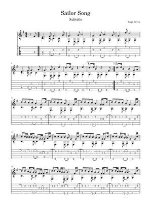 Gigi Parez - Sailor Song Sheet Music and Tab for Guitar (Mixed Duet ...