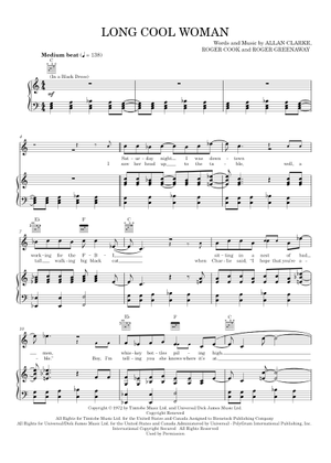 Play Official version of Long cool woman Sheet Music by The