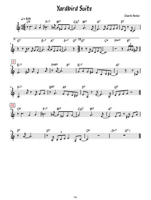 Yardbird Suite (Lead sheet)