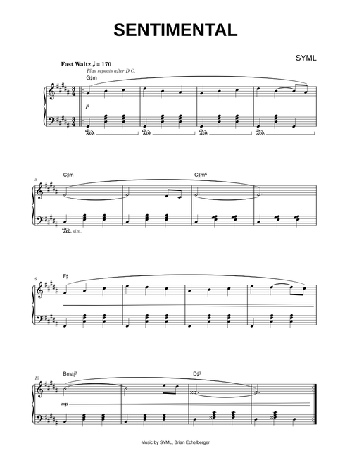 Sentimental - SYML (Piano)
