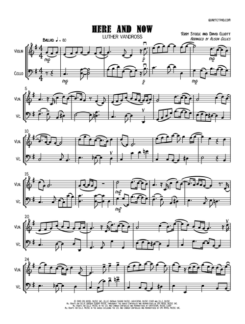 Here And Now (Arr. Alison Gillies) - Luther Vandross (Instrumental Duet)