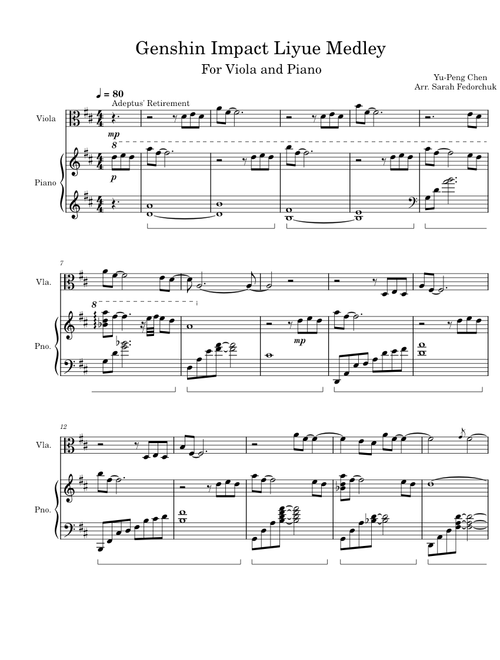 Liyue Viola and Piano Medley - Genshin Impact OST