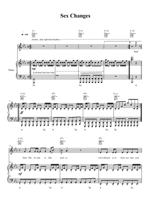 Sex Changes - The Dresden Dolls, Amanda Palmer (Piano-Vocal-Guitar)