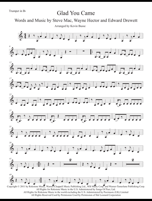 Glad You Came (Arr. Kevin Busse) - The Wanted (Trumpet Solo)
