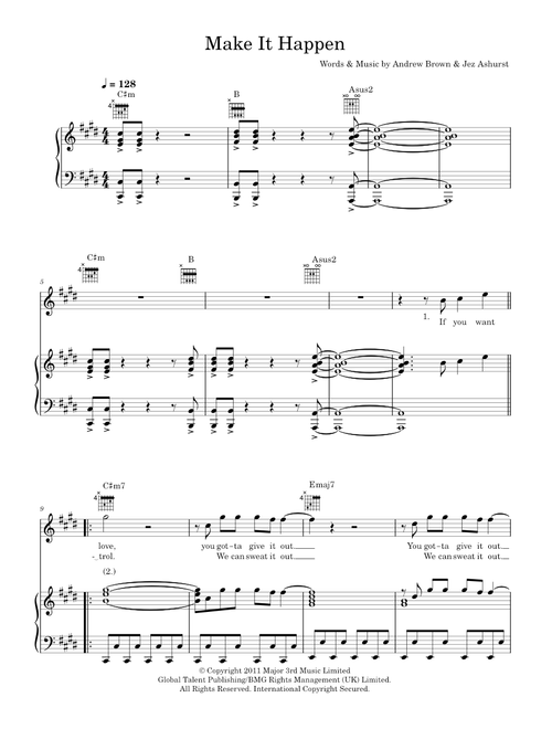 Make it happen - Lawson (Piano-Vocal-Guitar (Piano Accompaniment))