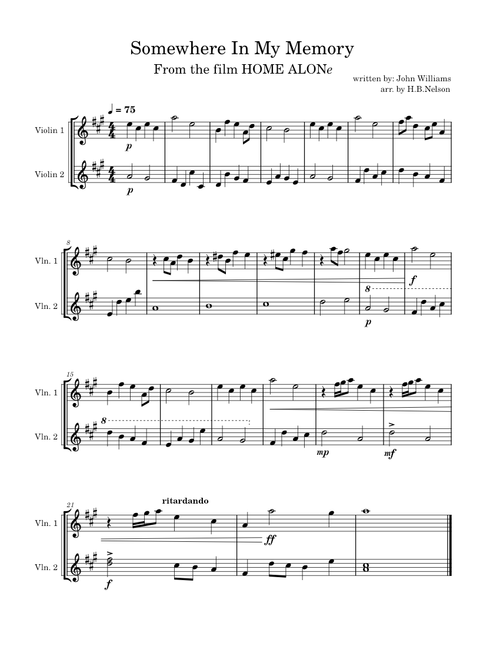 Somewhere in my memory – John Williams from HOME ALONe