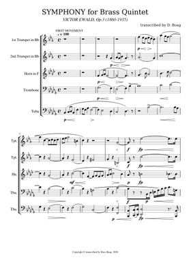輸入譜 Victor Ewald SYMPHONY Brass Score Free Symphony For Brass Choir, Op.3 by Victor Ewald sheet music