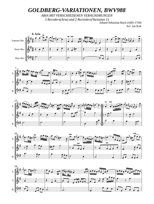 Bach, J. S. _ GOLDBERG-VARIATIONEN Aria and Var.1, BWV 988 [S-T-B]