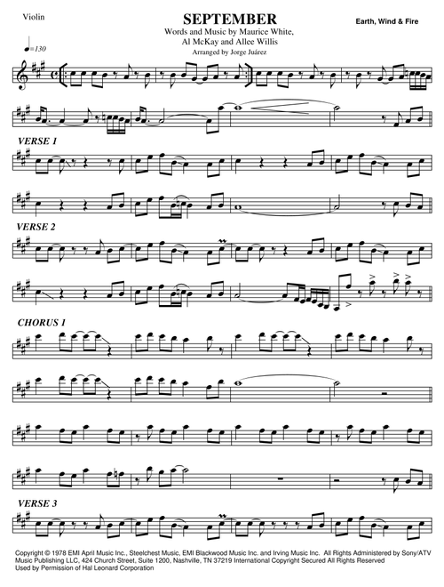 September (Arr. Jorge JuÃ¡rez) - Earth, Wind & Fire (Violin Solo)