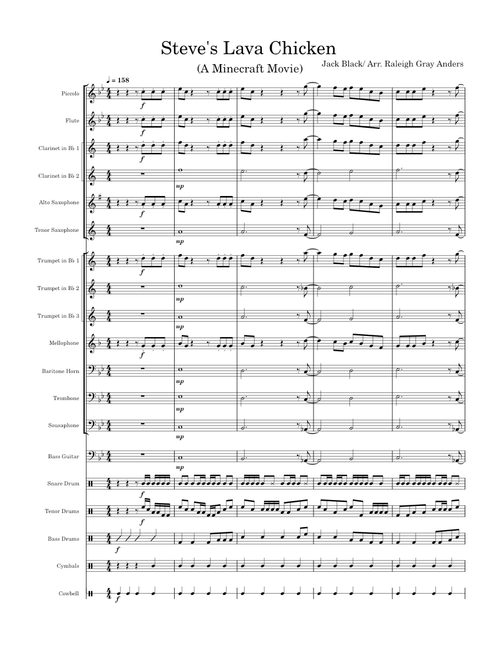 Steve's Lava Chicken - Jack Black/ arr. Raleigh Anders