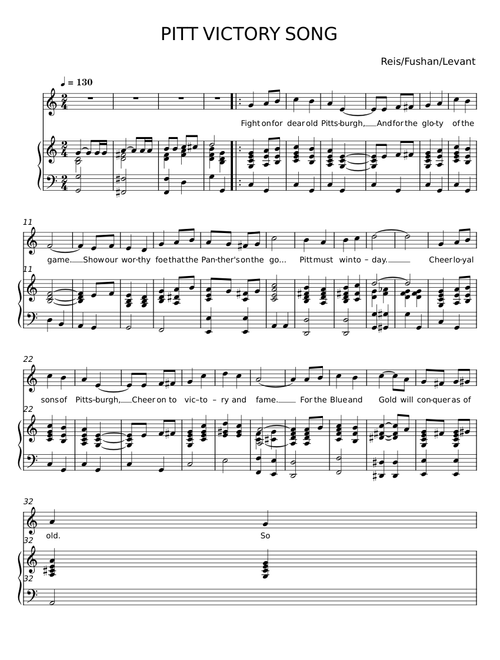 PITT VICTORY SONG - Reis