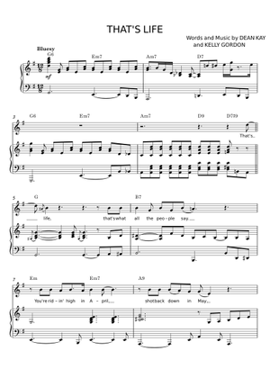 That's Life - Frank Sinatra Sheet Music for Piano (Solo