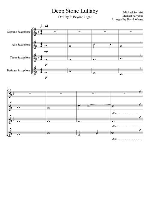 Deep Stone Lullaby (Sax Quartet)