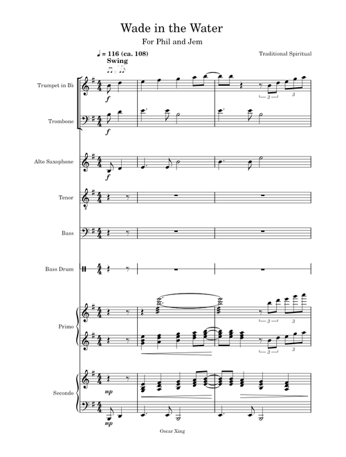 Wade in the Water Arrangement