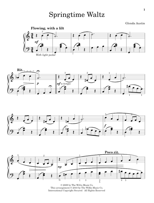 Springtime Waltz - Glenda Austin (Educational Piano)