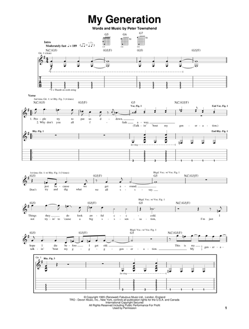 My Generation - The Who (Guitar Tab)