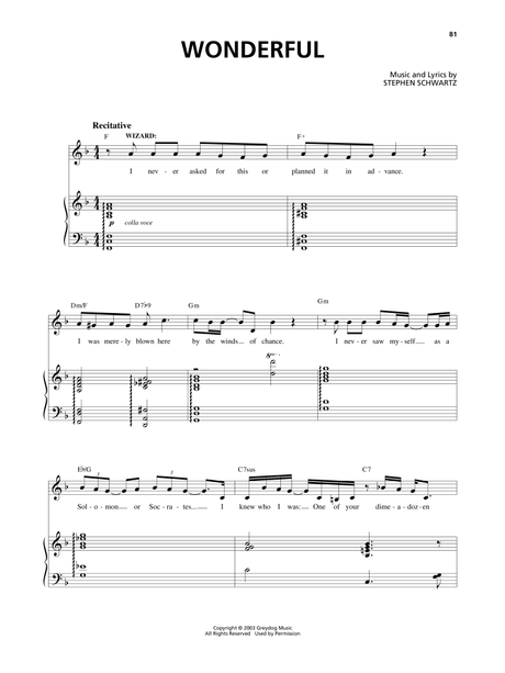 Wicked - A New Musical - Piano/Vocal Selections by Stephen