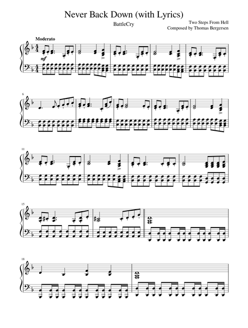 Never Back Down (with Lyrics)