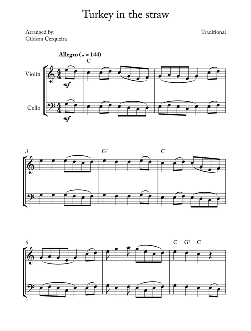 Turkey in the straw (Arr. Gildson Cerqueira) - Traditional (Instrumental Duet)