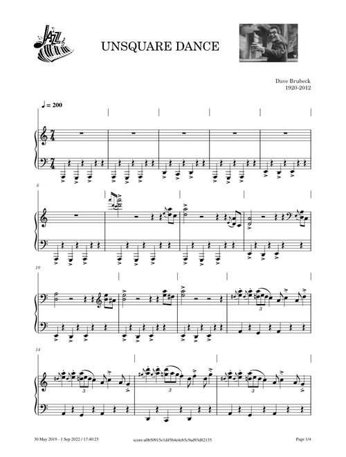 Unsquare dance – The Dave Brubeck Quartet Unsquare Dance – Dave Brubeck