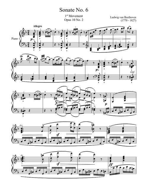 Sonate No. 6, 1st Movement