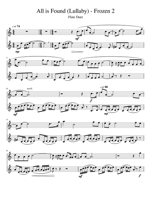All Is Found (Arr. Elaine Wong) - Robert Lopez, Kristen Anderson-Lopez (Flute Duet)