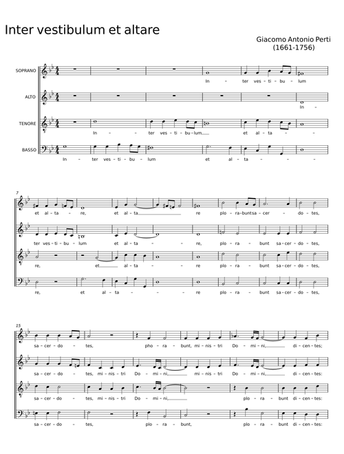 Inter vestibulum et altare - Giacomo Antonio Perti