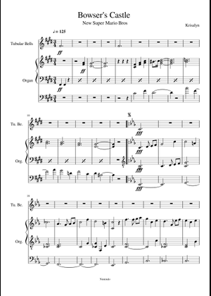 New Super Mario Bros Wii Castle Theme Piano(Bowser) Sheet Music for ...