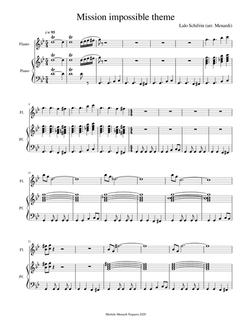 Mission impossible theme flauto e pianoforte