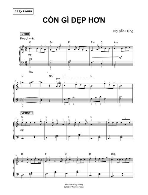 CÒN GÌ ĐẸP HƠN - Nguyễn Hùng (Easy Piano)